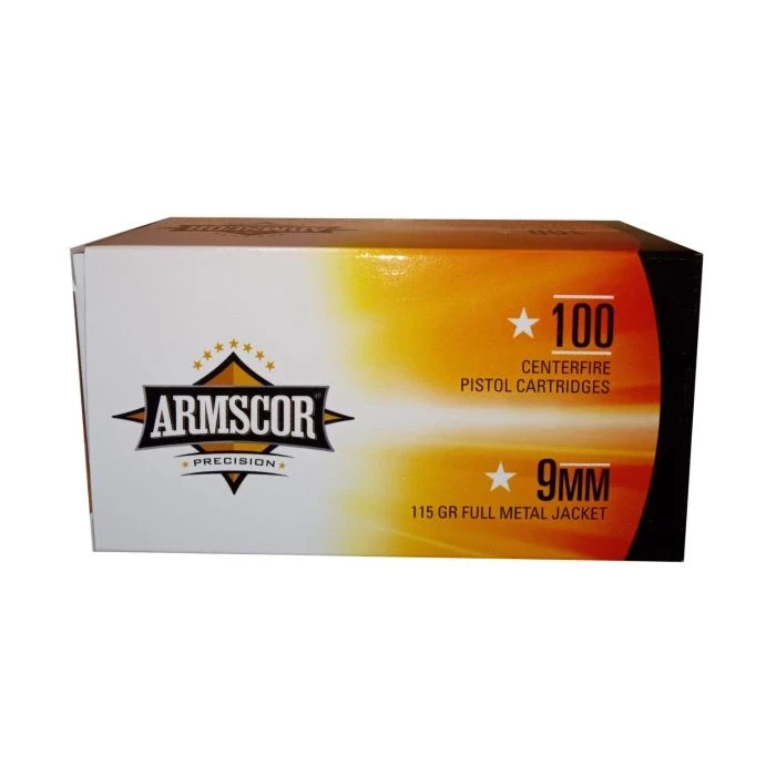 Armscor 9mm Pistol Ammo - 115 Grain | Full Metal Jacket