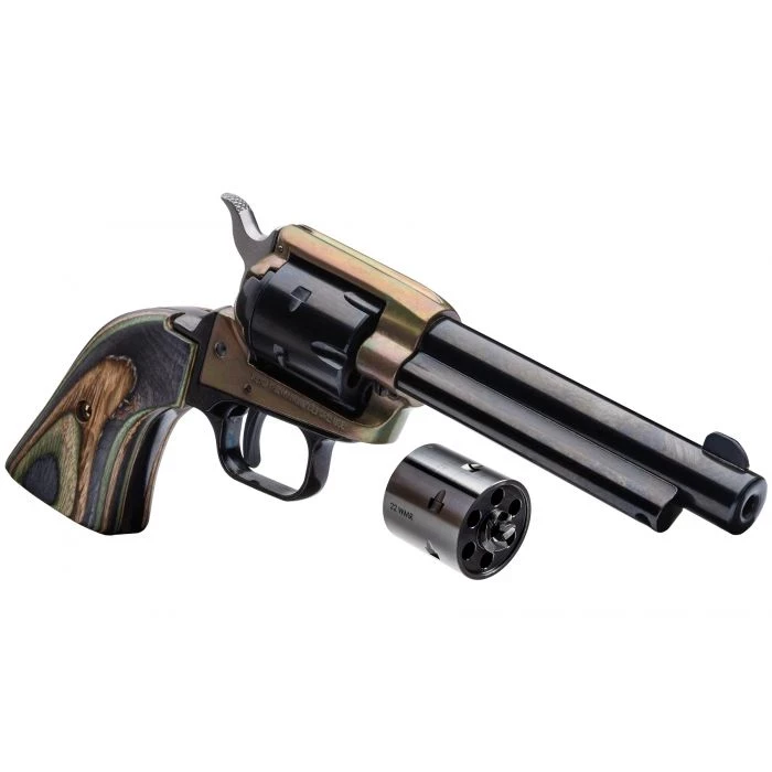 Heritage Rough Rider Revolver - Simulated Case Hardened | .22 LR / .22 WMR | 4.75" Barrel | 6rd | Camo Laminate Grips