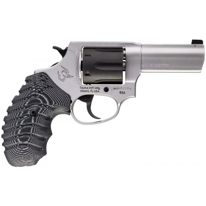 Taurus Defender 856 Revolver - Stainless Steel | 38 Spl +P | 3" Barrel | 6rd | VZ Black/Gray | Front Night Sight