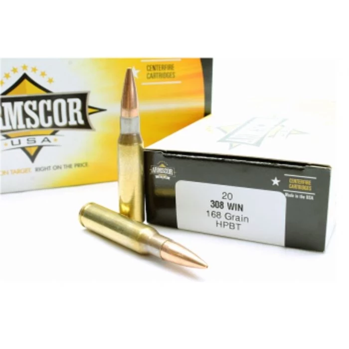 Armscor .308 Win. Rifle Ammo - 168 Grain |Hollow Point Boat Tail